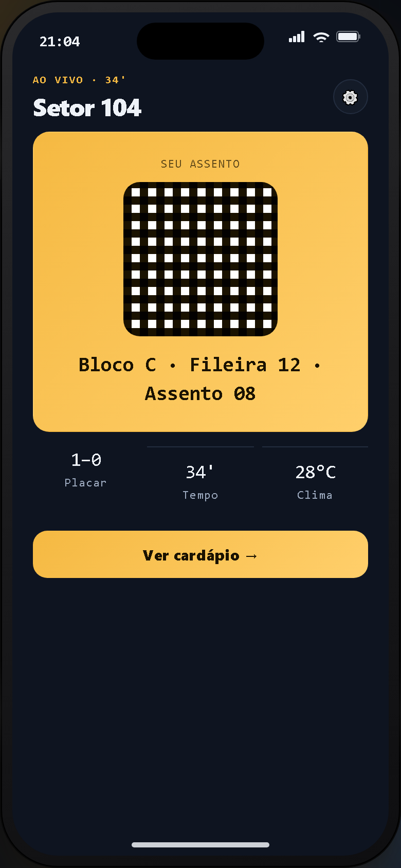 Protótipo do app Seja Arena